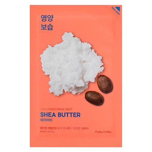Revitalizing skin care mask sheet in Sheet SHEA in 20ml container in foil packet on plain white background