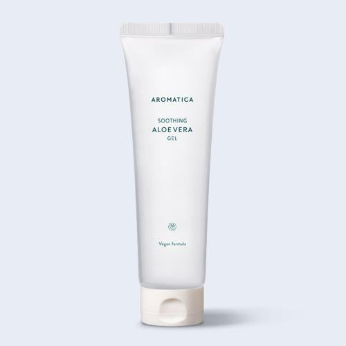 Gentle facial cleanser in 150g container in pump dispenser on plain white background