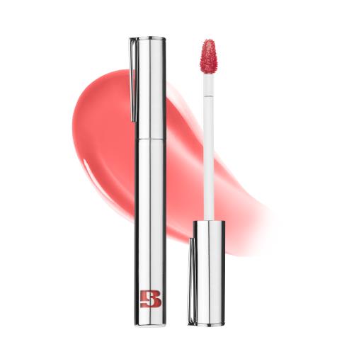 Long-lasting lip tint in 04 Career with applicator wand on plain white background