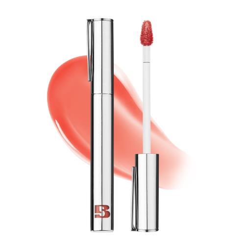 Long-lasting lip tint in 05 Renown with applicator wand on plain white background