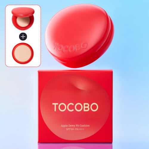 Glossy red cushion compact featuring the MASK FIT RED Cushion 17 C Porcelain, with a sleek black cover and mirror inside.