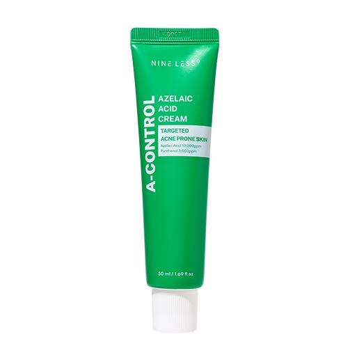 Moisturizing acne treatment cream in 2ml container in squeeze tube on plain white background
