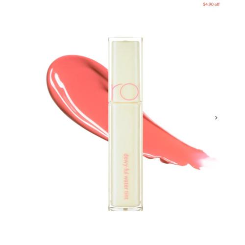 Long-lasting lip tint in 22 Pomelo Skin with applicator wand on plain white background