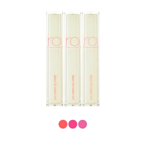 Long-lasting glossy lip tint in 15 NUDY Sundown with applicator wand on plain white background