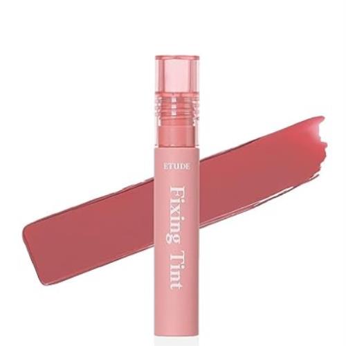 Lip gloss in 5ml container with applicator wand on plain white background