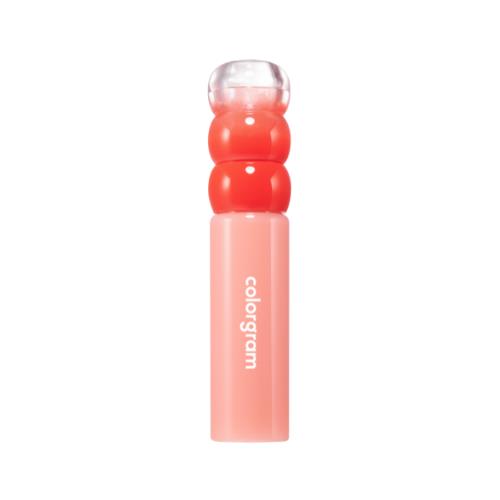 Long-lasting lip tint in 14 Sulky Lychee with applicator wand on plain white background