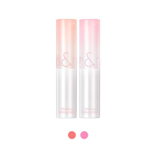 Long-lasting lip gloss in 06 Cherry JAM in 4g container with applicator wand on plain white background