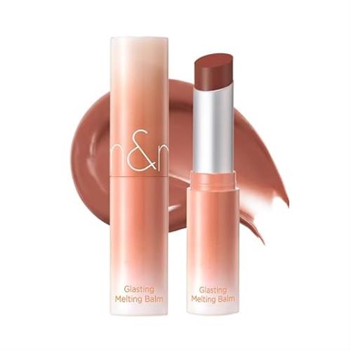 Long-lasting lip tint in 11 Papaya JAM with applicator wand on plain white background