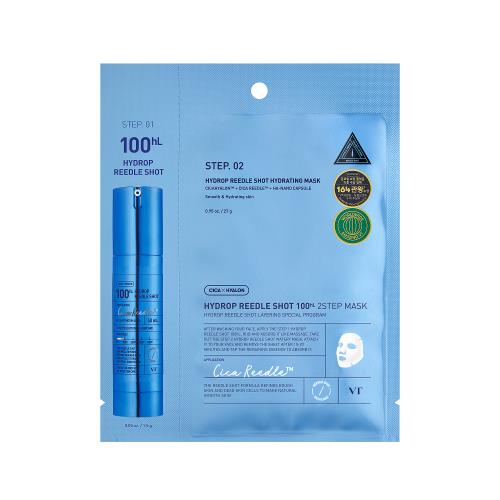 Revitalizing pore refining sheet mask in 1 Ea in foil packet on plain white background