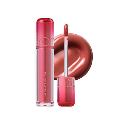 Long-lasting Korean lip tint in 13 EAT Dotori with applicator wand on plain white background