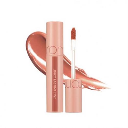 Long-lasting lip tint in 10 Nudy Peanut with applicator wand on plain white background