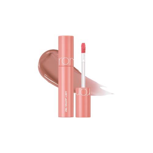 Long-lasting Korean matte lip tint in 07 Fizz with applicator wand on plain white background