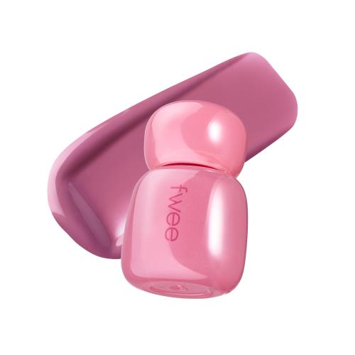 Lip gloss in 5.3g container with applicator wand on plain white background