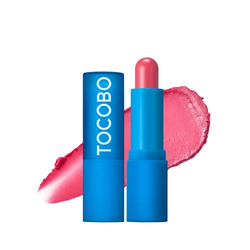 Vibrant Korean matte Lipsticks in 05 Evening with applicator wand on plain white background