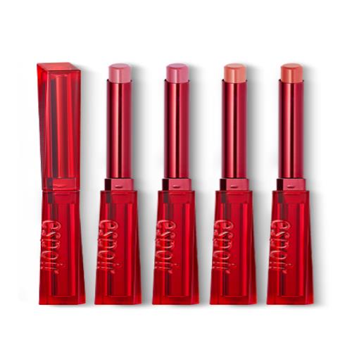 Vibrant red cushion compact with a sleek design, featuring the MASK FIT RED Cushion (28g) logo on the lid.