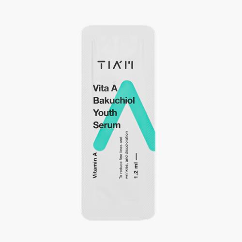 Concentrated anti-aging serum in 1.2ml container with dropper bottle on plain white background