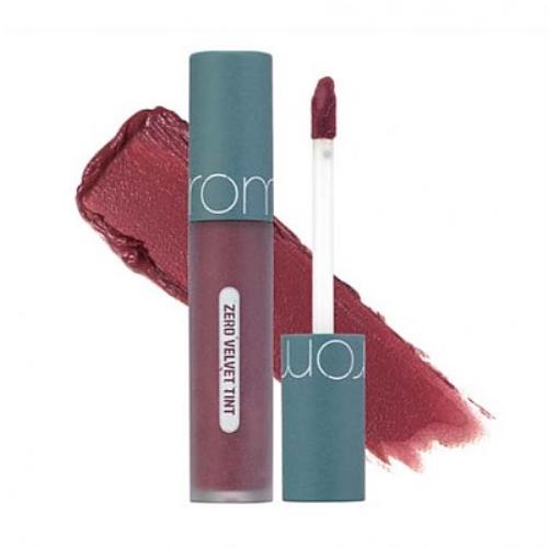 Long-lasting matte lip tint in Fudge TINT with applicator wand on plain white background